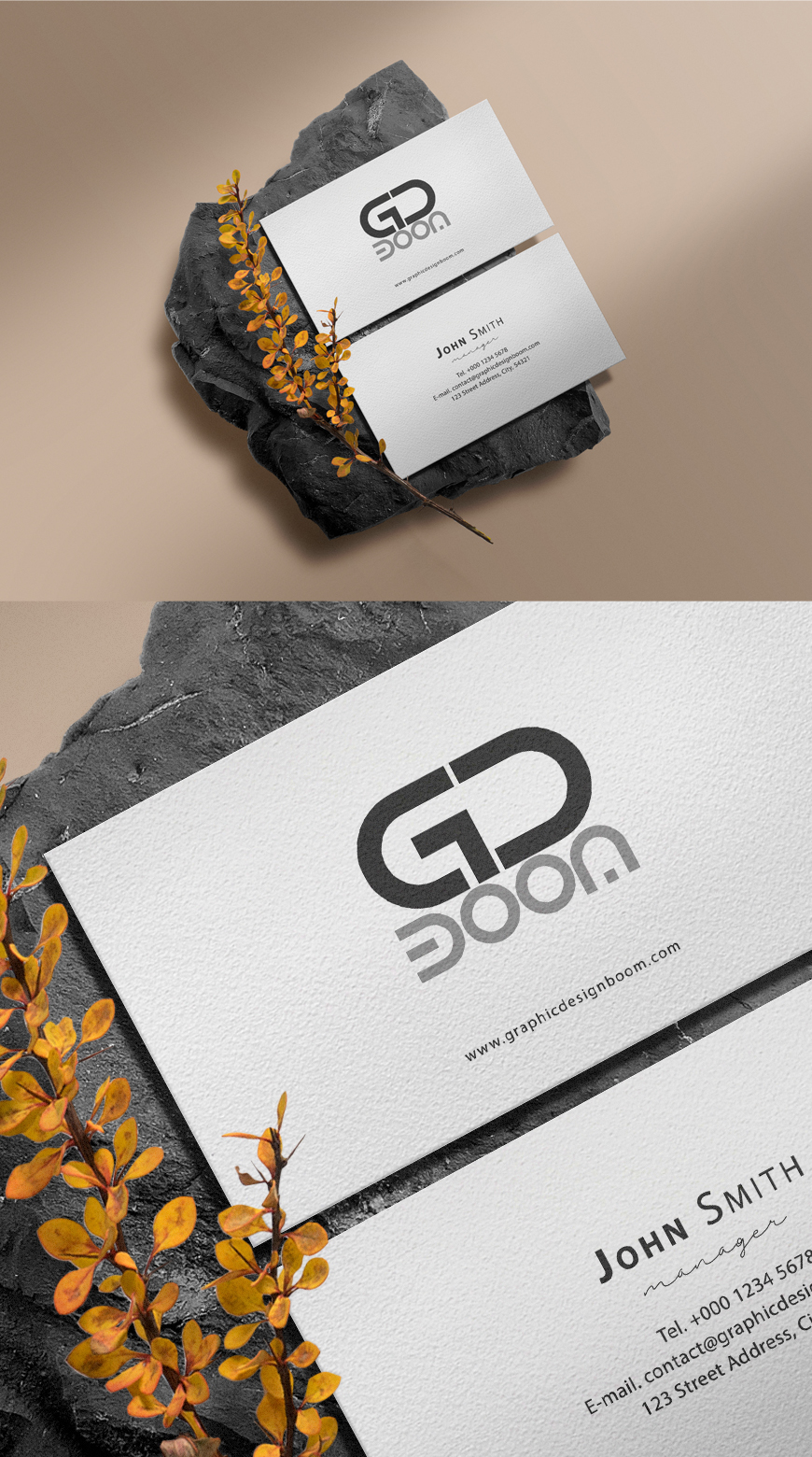 Free Minimal Business Card Mockup Template