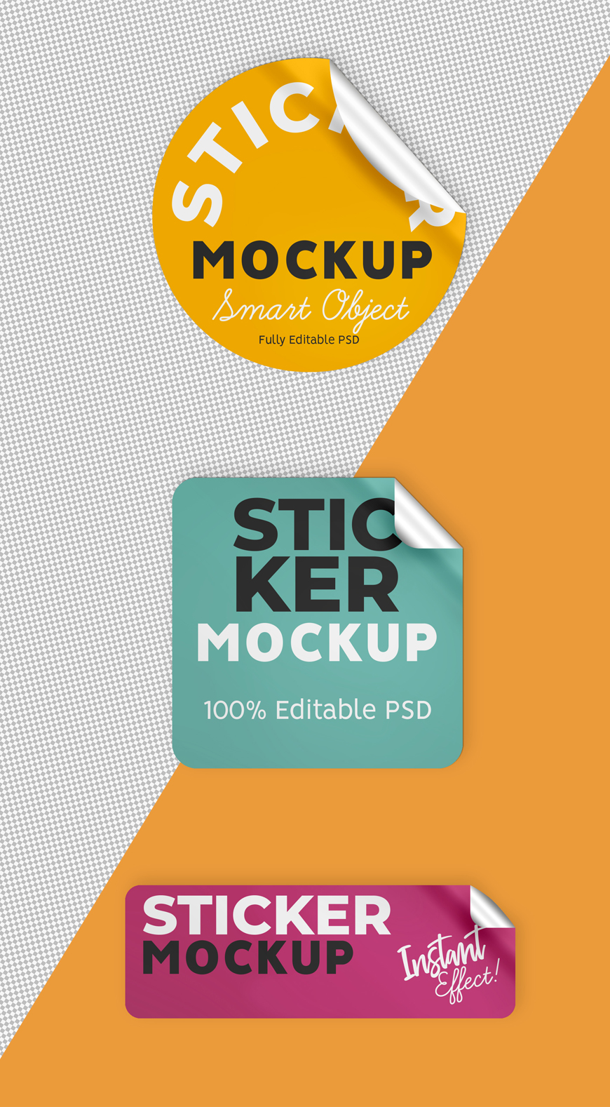 Free Stickers Mockup PSD