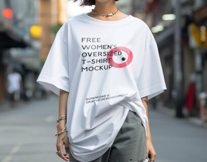Free Women's Oversized T-shirt Mockup