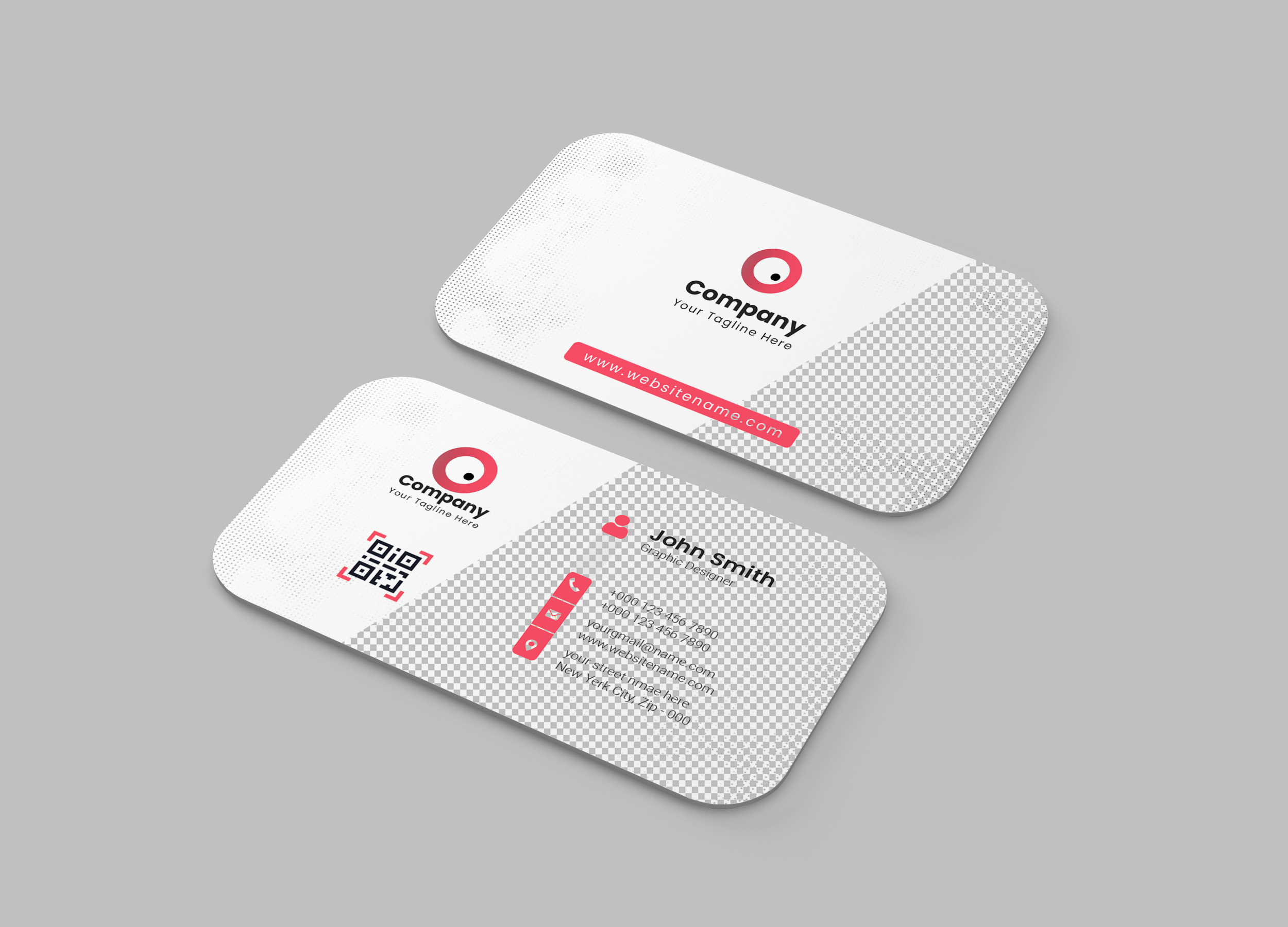 Free Round Corner Business Card Mockup Preview 2