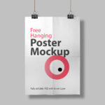 Free Hanging Poster Mockup PSD Template