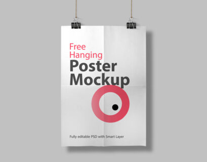 Free Hanging Poster Mockup PSD Template