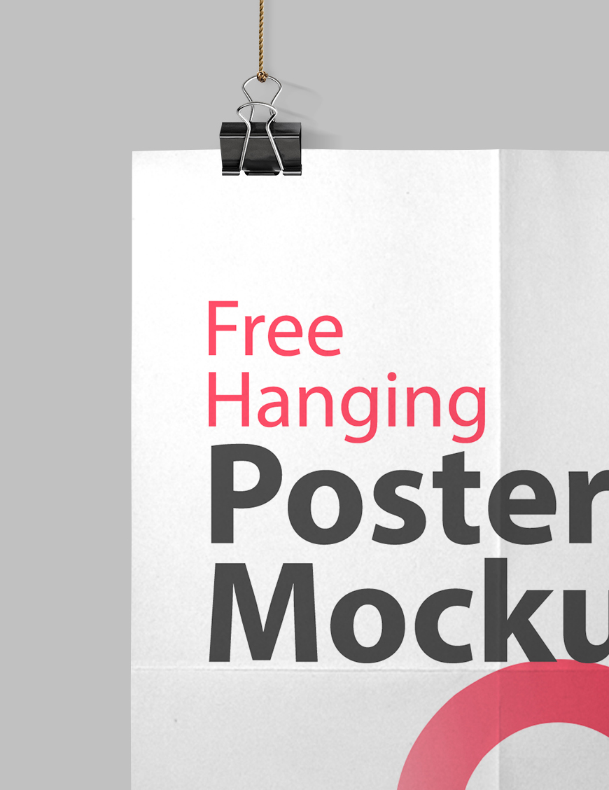 Free Hanging Poster Mockup Preview