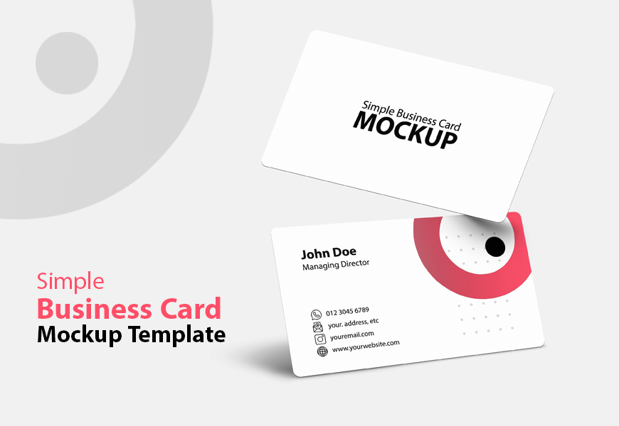 Free Simple Business Card Mockup