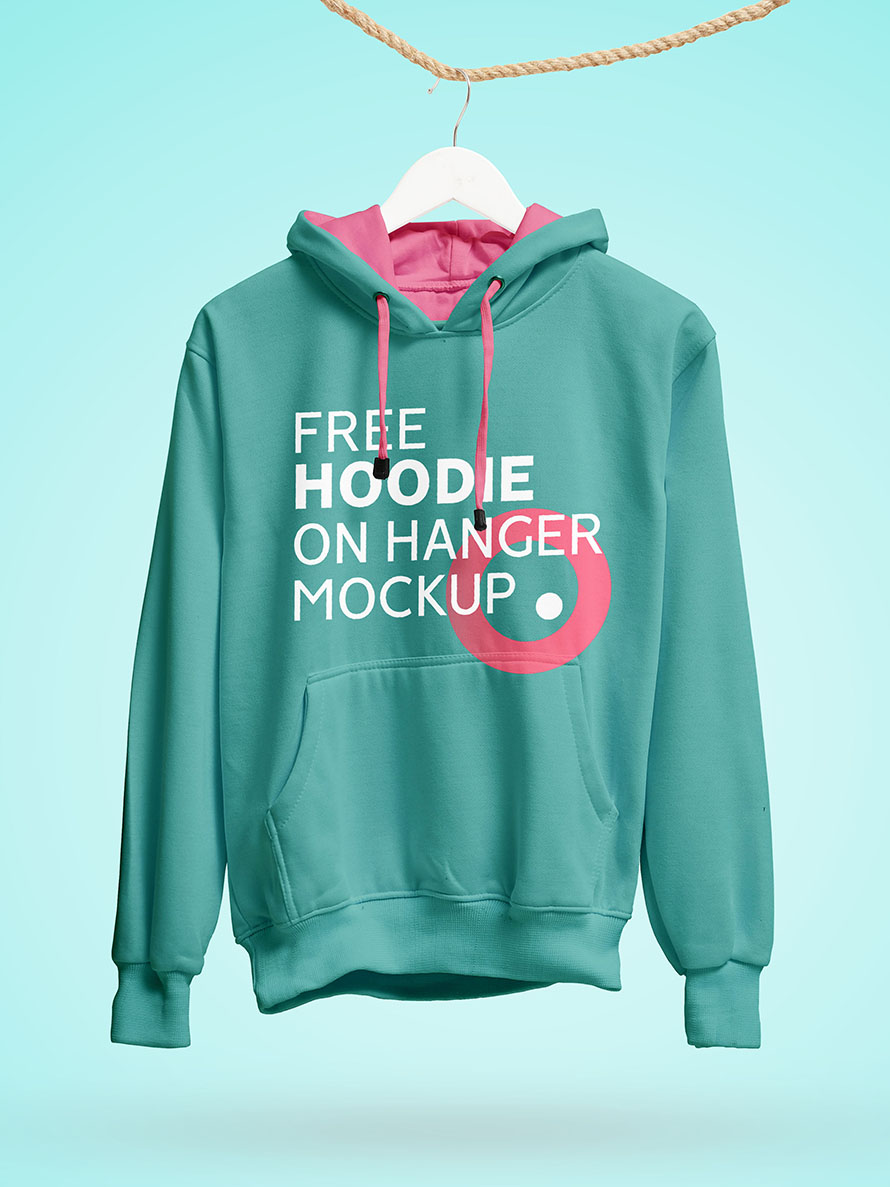 Free Hoodie on Hanger Mockup