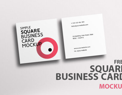 Free Square Business Card Mockup Template