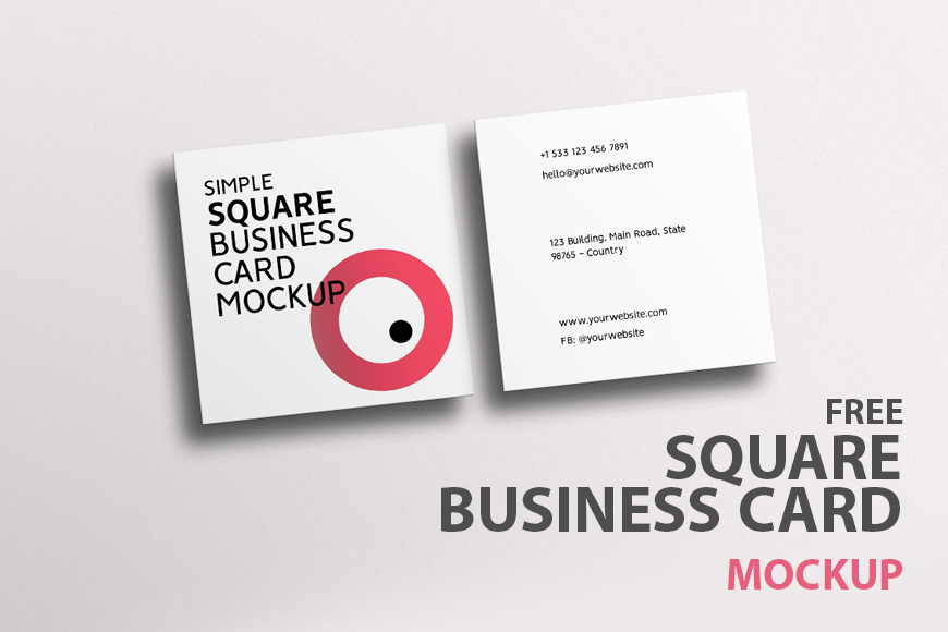 Free Square Business Card Mockup Template