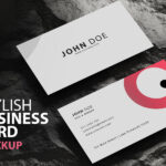 Free Stylish Business Card Mockup