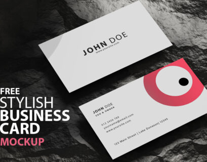 Free Stylish Business Card Mockup