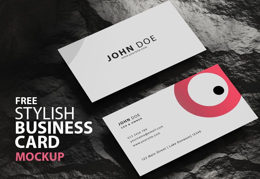 Free Stylish Business Card Mockup