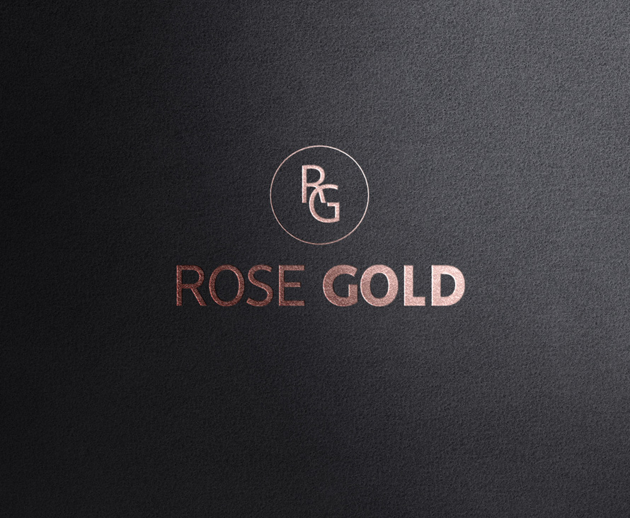 Rose Gold Logo Mockup Example