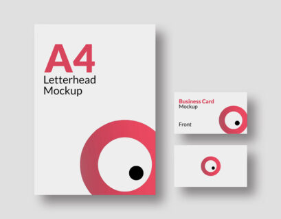 Free A4 Letterhead and Business Card Mockups