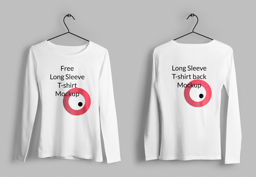 Free Long Sleeve T-Shirt Mockup