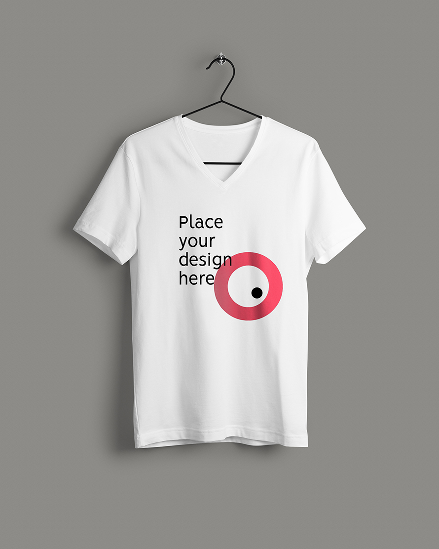 Free VNeck T-Shirt Mockup