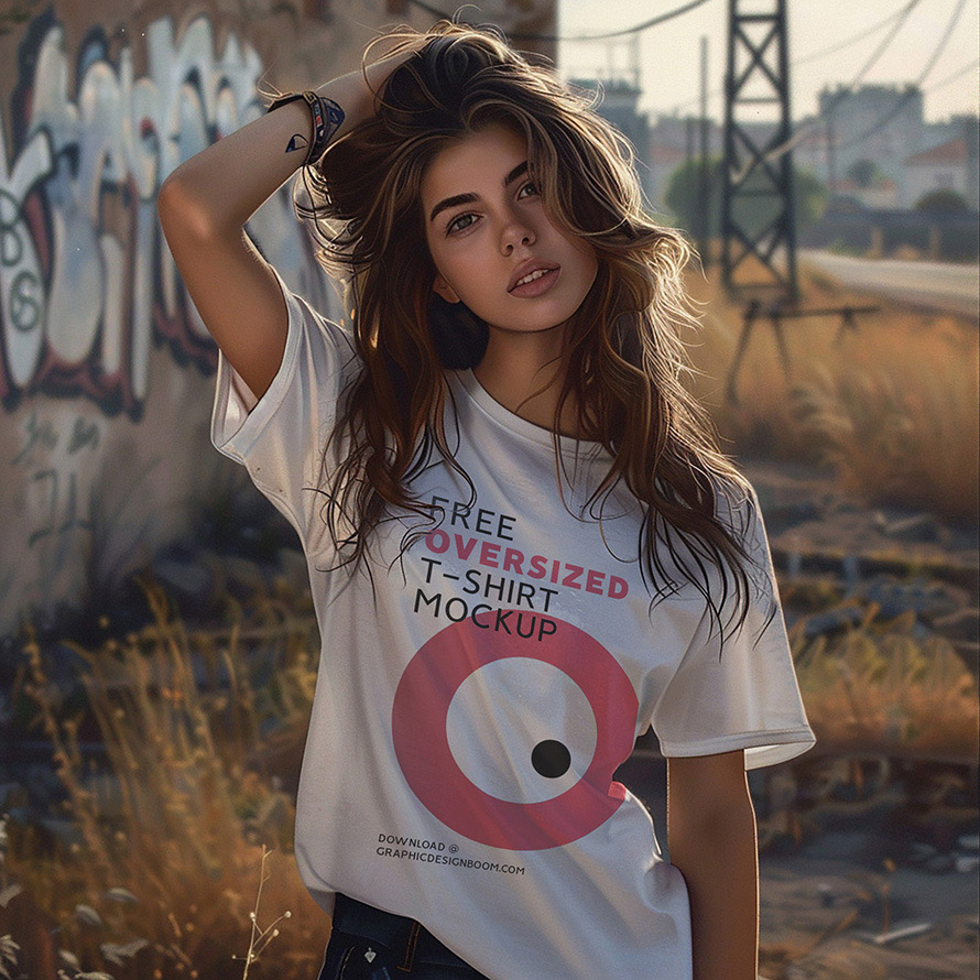 Oversized T-Shirt Mockup Free PSD - 1