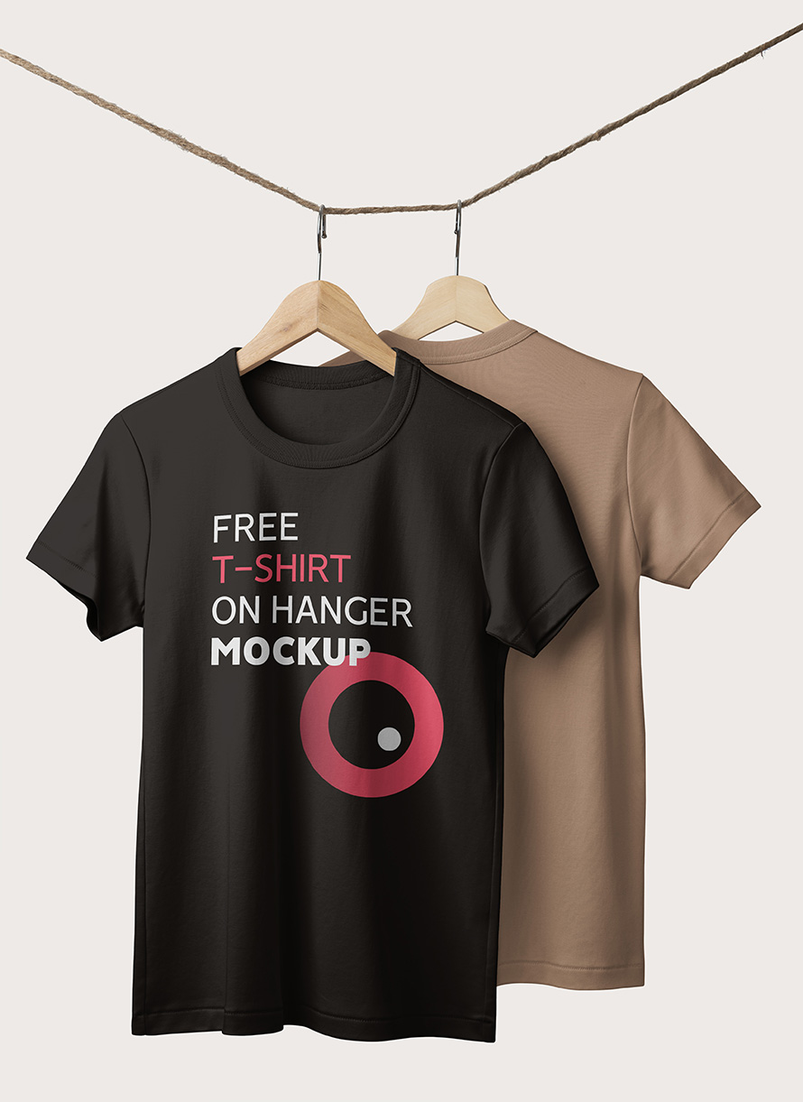 T-Shirt On Hanger Mockup Free PSD - 1