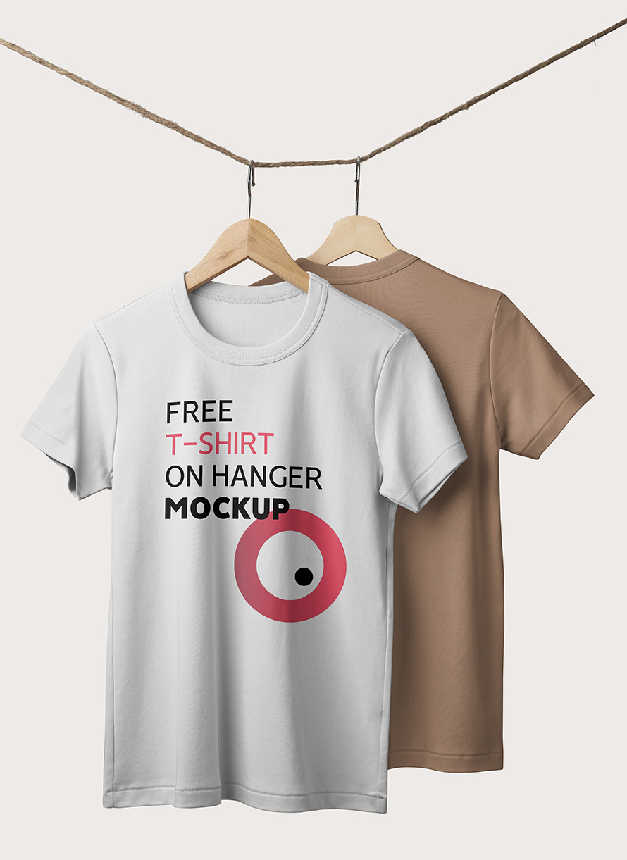 T-Shirt On Hanger Mockup Free PSD - 2