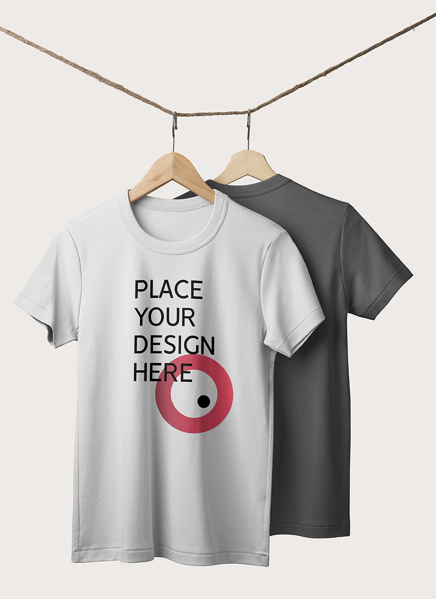 T-Shirt On Hanger Mockup Free PSD - 3